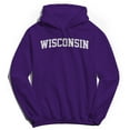 thumbnail image 1 of Wisconsin Graphic Purple Men's Cotton Pullover Hoodie, 1 of 1
