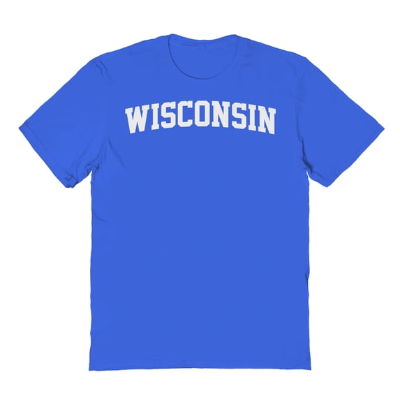 Wisconsin Graphic Royal Men's Cotton T-Shirt