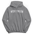 thumbnail image 1 of Wisconsin Graphic Sport Grey Men's Cotton Pullover Hoodie, 1 of 1