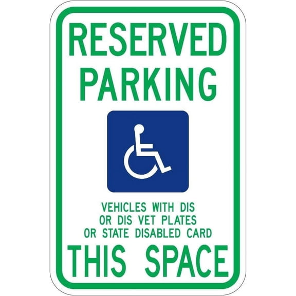 Wisconsin Handicap Parking Metal Tin Sign - 8x12 Inch - Caution Safety Warning Security Indoor & Outdoor Home Office Work