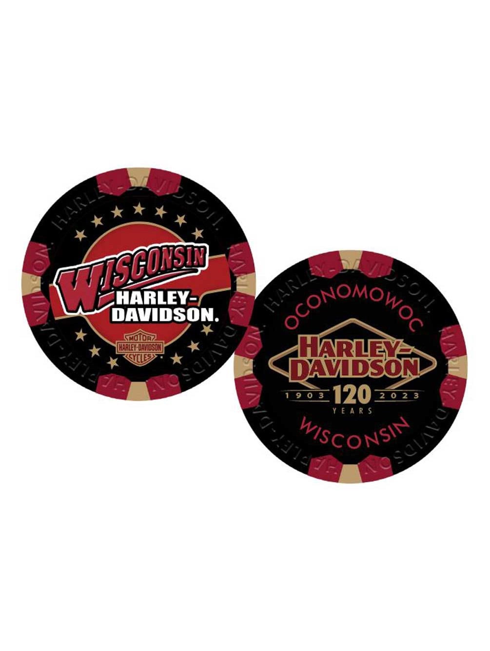 Wisconsin HarleyDavidson 120th Anniversary Poker Chip, Limited Edition
