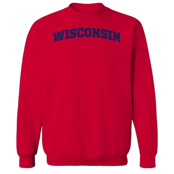 Wisconsin Humor Graphic Red Men's Crewneck Sweatshirt