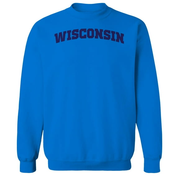 Wisconsin Humor Graphic Royal Men's Crewneck Sweatshirt