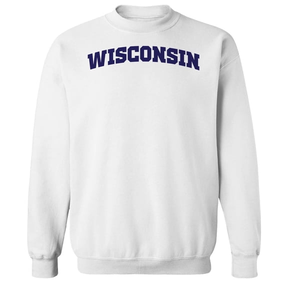 Wisconsin Humor Graphic White Men's Crewneck Sweatshirt