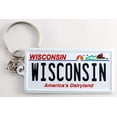 thumbnail image 1 of Wisconsin License Plate Aluminum Ultra-Slim Rectangular Souvenir Keychain, 1 of 1