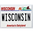 thumbnail image 1 of Wisconsin License Plate Fridge collector's Souvenir Magnet 2.5" x 3.5", 1 of 1