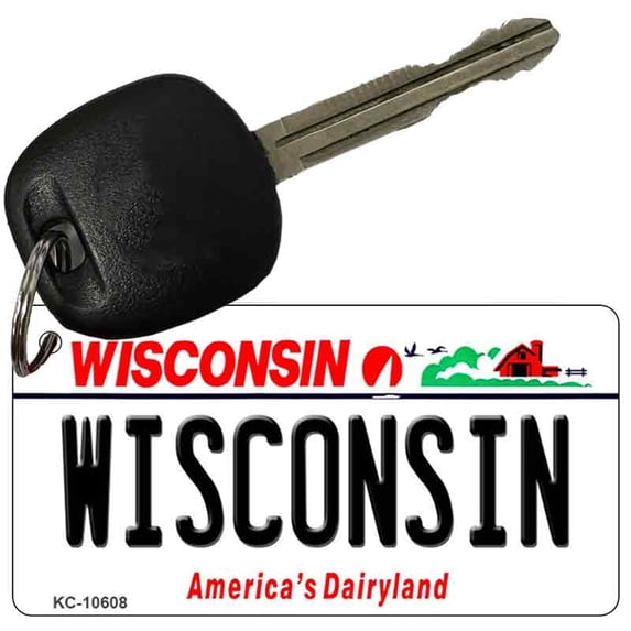 Wisconsin License Plate Tag Novelty Key Chain KC-10608 3" x 1.5" Key Chain (KC)