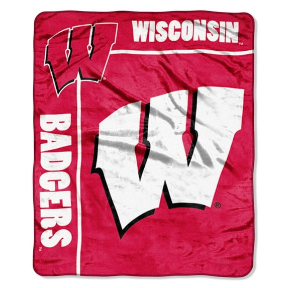 Wisconsin Madison Badgers 50x60 School Spirit Royal Plush Raschel Throw