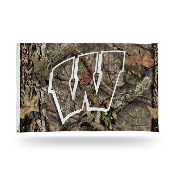 Wisconsin NCAA Badgers 3x5 Indoor Outdoor Camo Banner Flag with grommets for hanging
