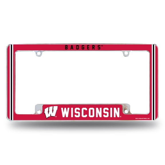 WISCONSIN UNIVERSITY ALTERNATE DESIGN ALL OVER CHROME FRAME