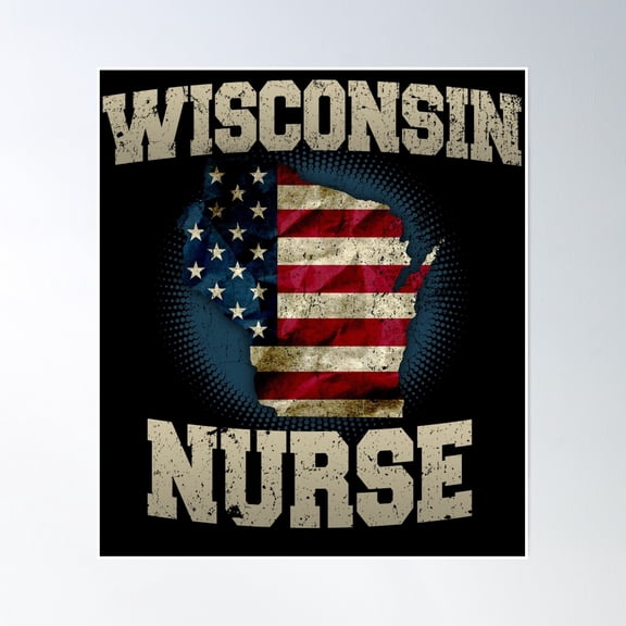 Wisconsin Nurse Gif Poster Fun Awesome Poster Wall Art Modern Wall Decor Wall Art