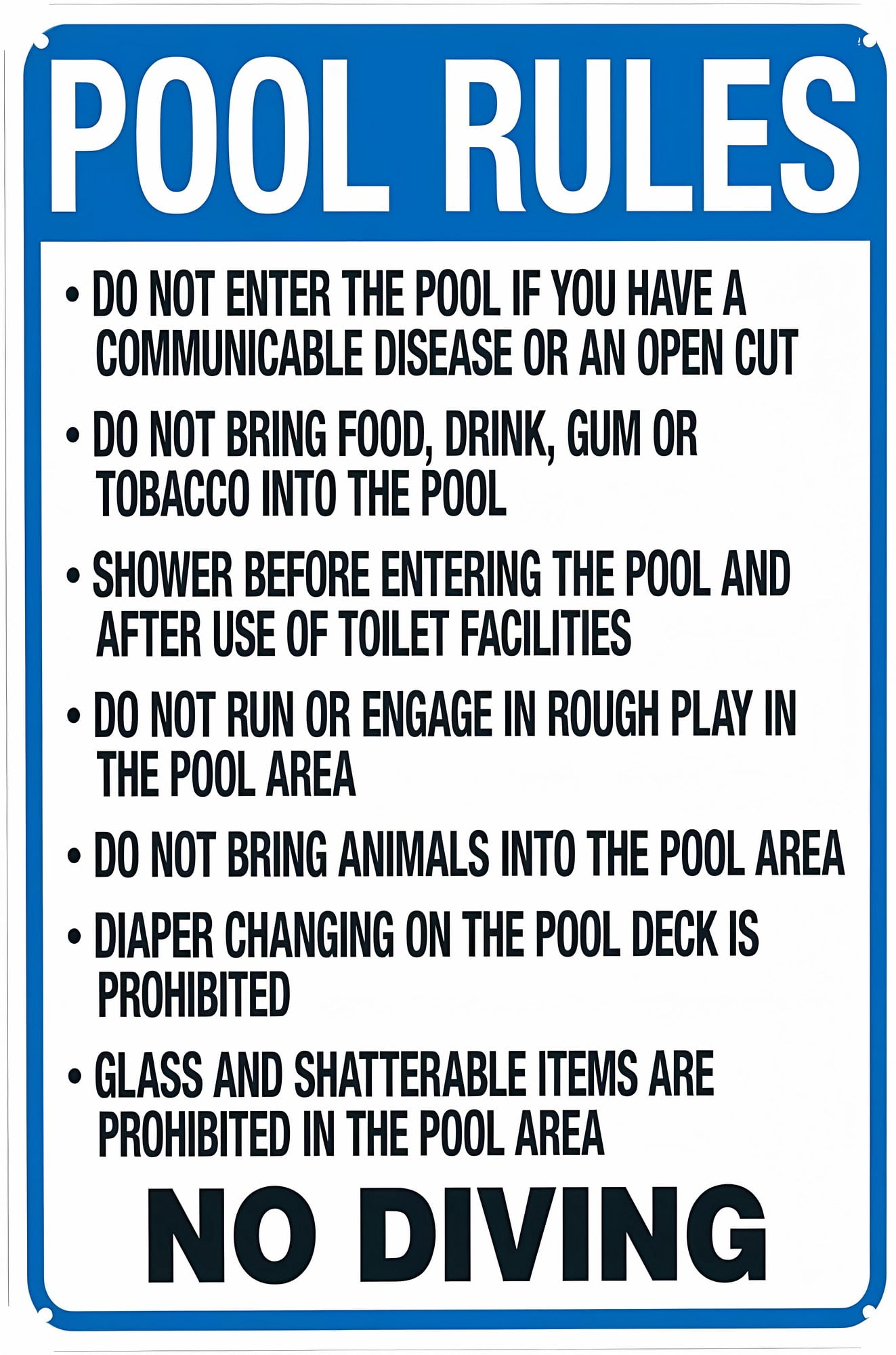 Wisconsin Pool Rule Sign Wisconsin Pool Rules Do Not Enter Sign - 8