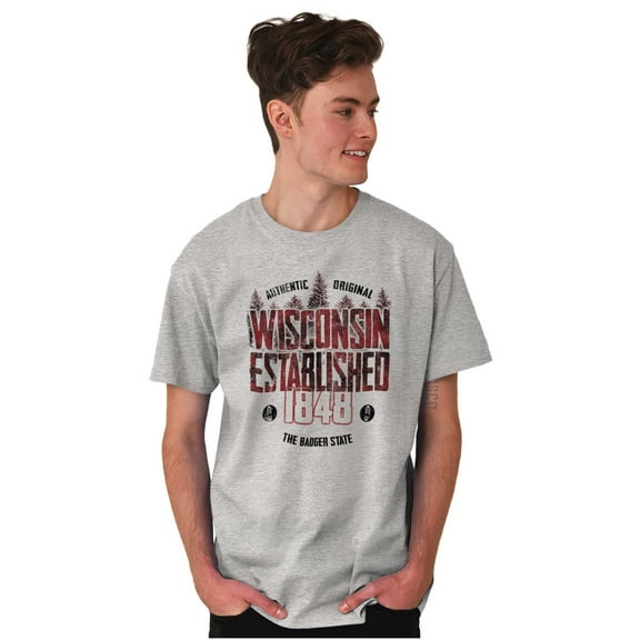 Wisconsin Rugged Outdoor Adventure Plus Size Crewneck Graphic Tee Shirt Brisco Brands 3X