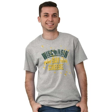 Wisconsin Say Cheese State Shape Men's Graphic T Shirt Tees Brisco Brands M