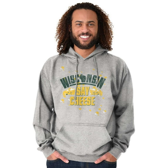 Wisconsin Say Cheese State Shape Unisex Plus Fleece Graphic Hoodie Brisco Brands 2X