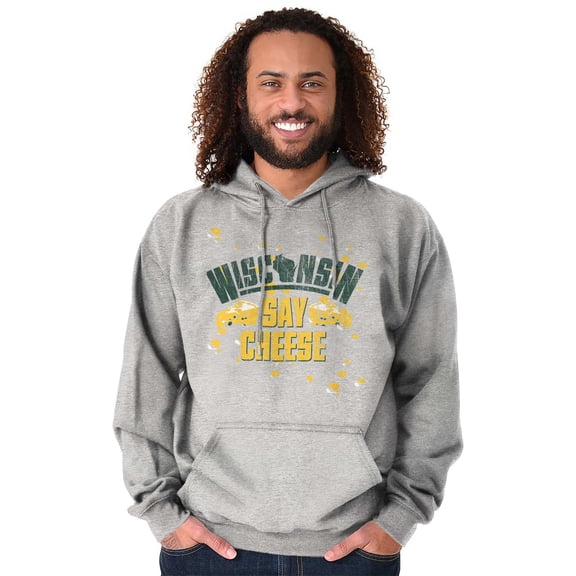 Wisconsin Say Cheese State Shape Unisex Plus Fleece Graphic Hoodie Brisco Brands 3X