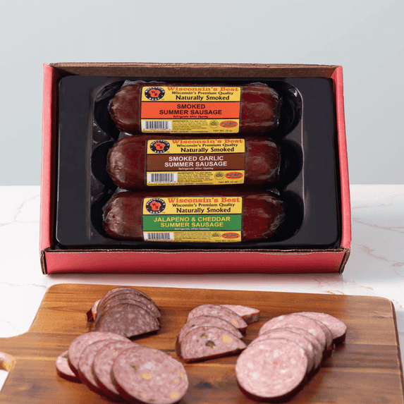 Wisconsin's Best - Smoked Summer Sausage Gift Box | Great for Charcuterie | Low Carb, High Protein