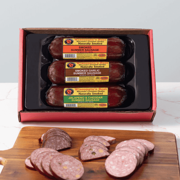 Wisconsin's Best - Smoked Summer Sausage Gift Box | Great for Charcuterie | Low Carb, High Protein