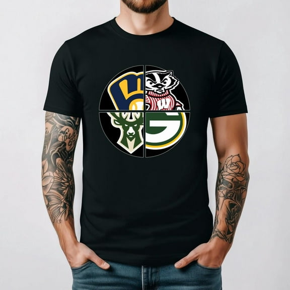 Wisconsin Sports Teams Collegiate Unisex T-shirt Spirit Retro Fan, for men & women, up to size 5XL.