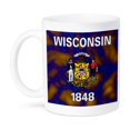 thumbnail image 1 of Wisconsin State Flag, 11oz Mug, 1 of 7