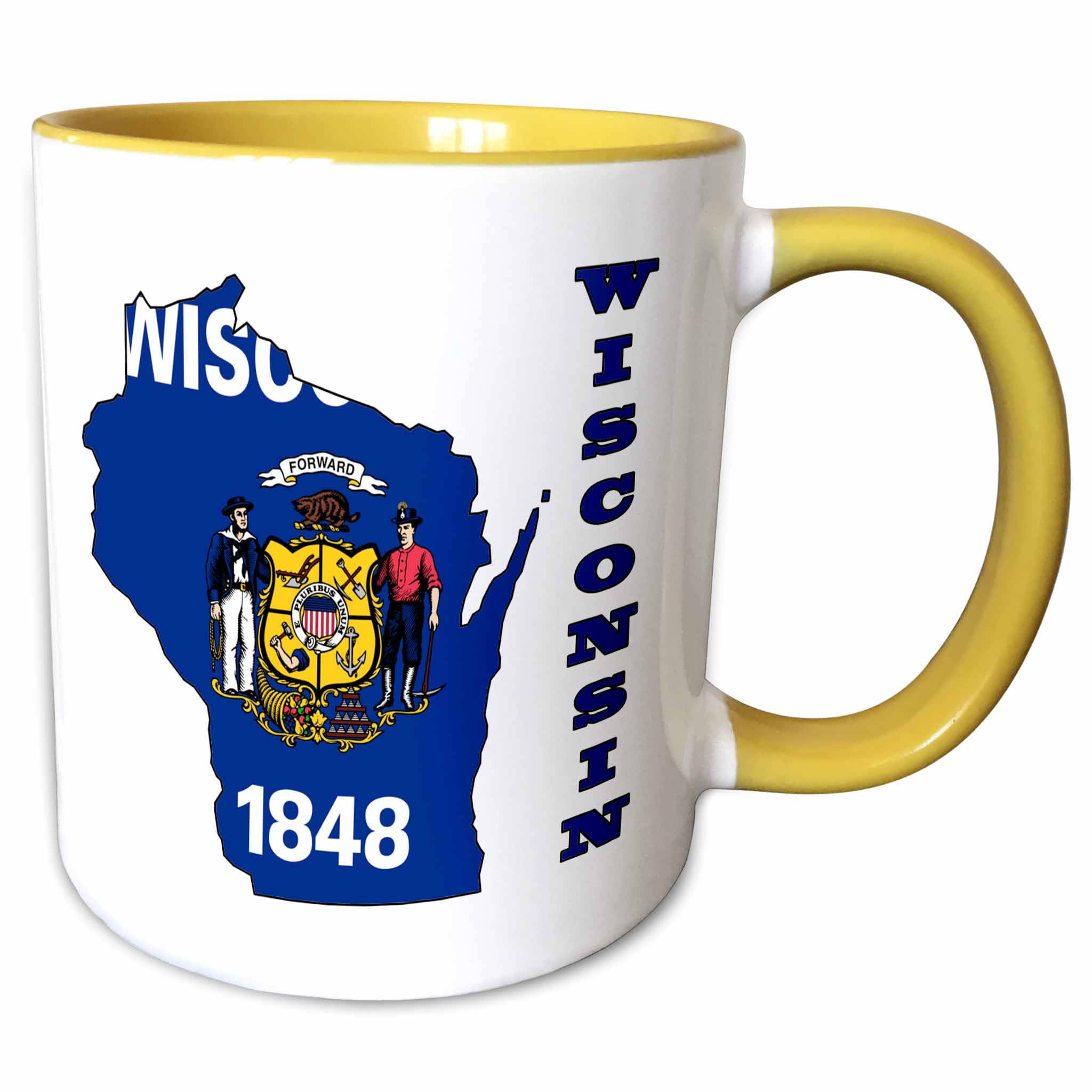 3drose, Wisconsin State Flag in the Outline Map and Letters for ...