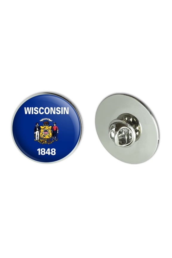 Wisconsin State Flag Metal 1.1" Tie Tack Hat Lapel Pin Pinback