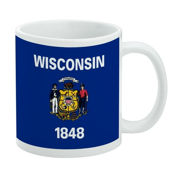 Wisconsin State Flag White Mug