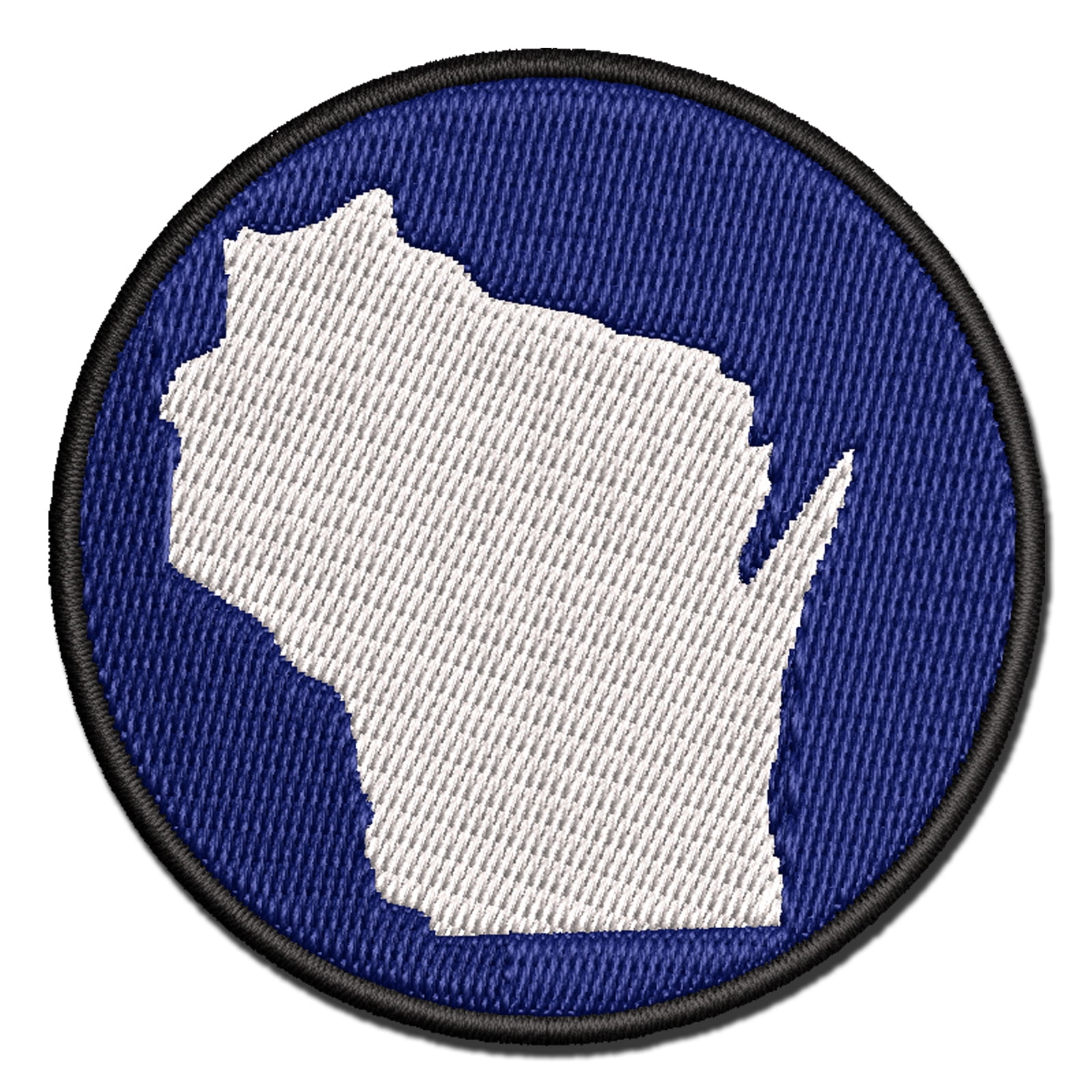 Wisconsin State Silhouette Applique Multi-Color Embroidered Iron-On Patch - 3.5 Inch Large