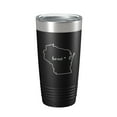 thumbnail image 1 of Wisconsin Tumbler Home State Travel Mug Insulated Laser Engraved Map Coffee Cup 20 oz Black, 1 of 5