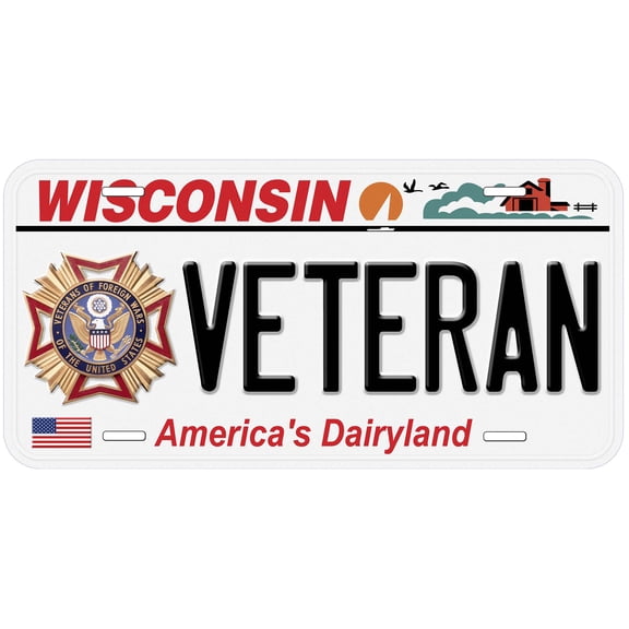 Wisconsin Veteran Novelty Car Auto License Plate