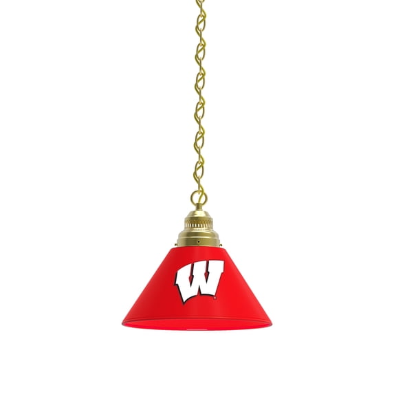 Wisconsin Badgers Primary Gold Chain Single Shade Billiard Light