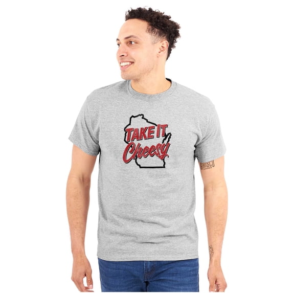 Wisconsin WI Cheese Lover Funny Cool Men's Graphic T Shirt Tees Brisco Brands S