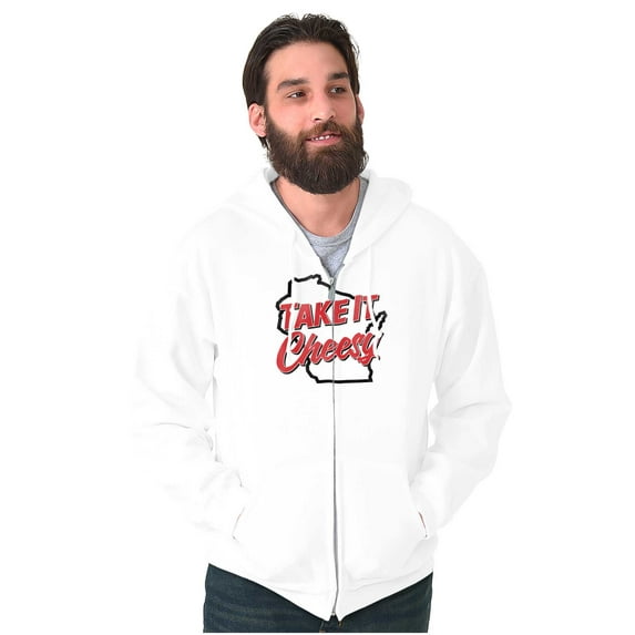 Wisconsin WI Cheese Lover Funny Cool Zip Up Hoodie Men's Women's Brisco Brands M