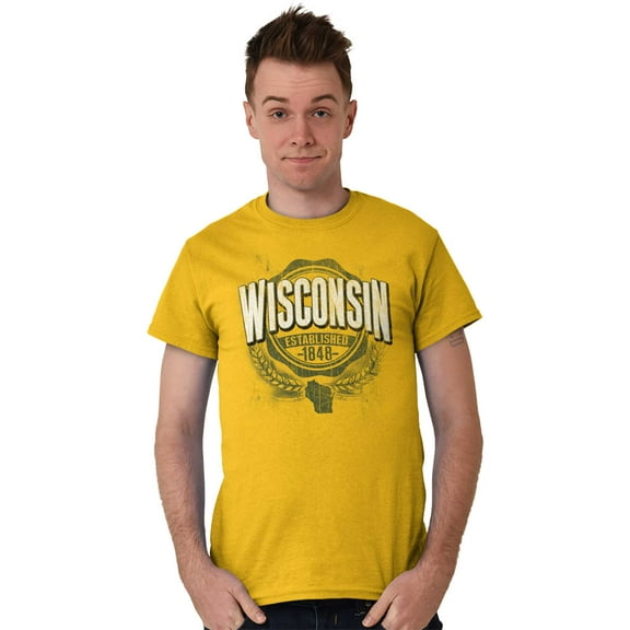 Wisconsin WI Student Campus Pride Plus Size Crewneck Graphic Tee Shirt Brisco Brands 3X