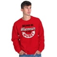thumbnail image 1 of Wisconsin Wurst Meat Lovers Pun Funny Unisex Plus Fleece Graphic Sweatshirt Brisco Brands 4X, 1 of 5