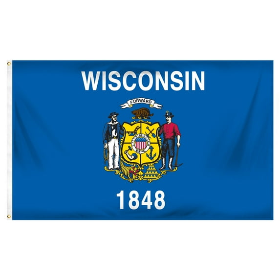 Wisconsin flag 3 x 5 feet Super Knit polyester