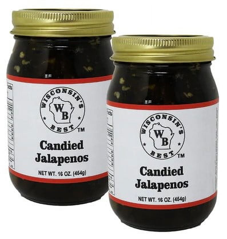 Wisconsin's Best Candied Jalapenos, 16 oz Jar, 2 ct, Sliced Jalapeno