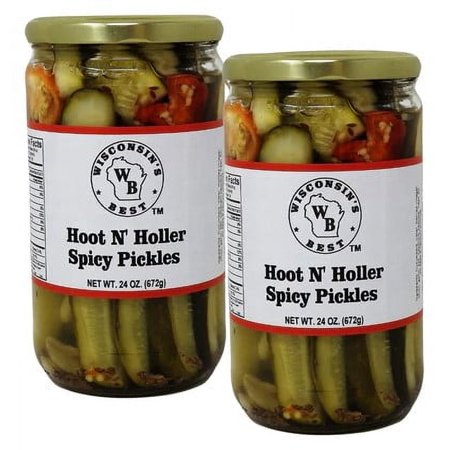 Wisconsin's Best Hoot N Holler Spicy Pickles, 24 oz Jar, 2 ct.