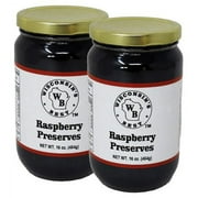 Wisconsin's Best Raspberry Preserves, 16 oz Jar, 2 ct, Gourmet Preserves and Jelly