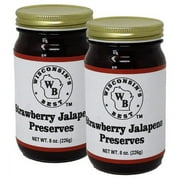 Wisconsin's Best Strawberry Jalapeno Preserves, Mild/Medium, 8 oz Jar, 2 ct