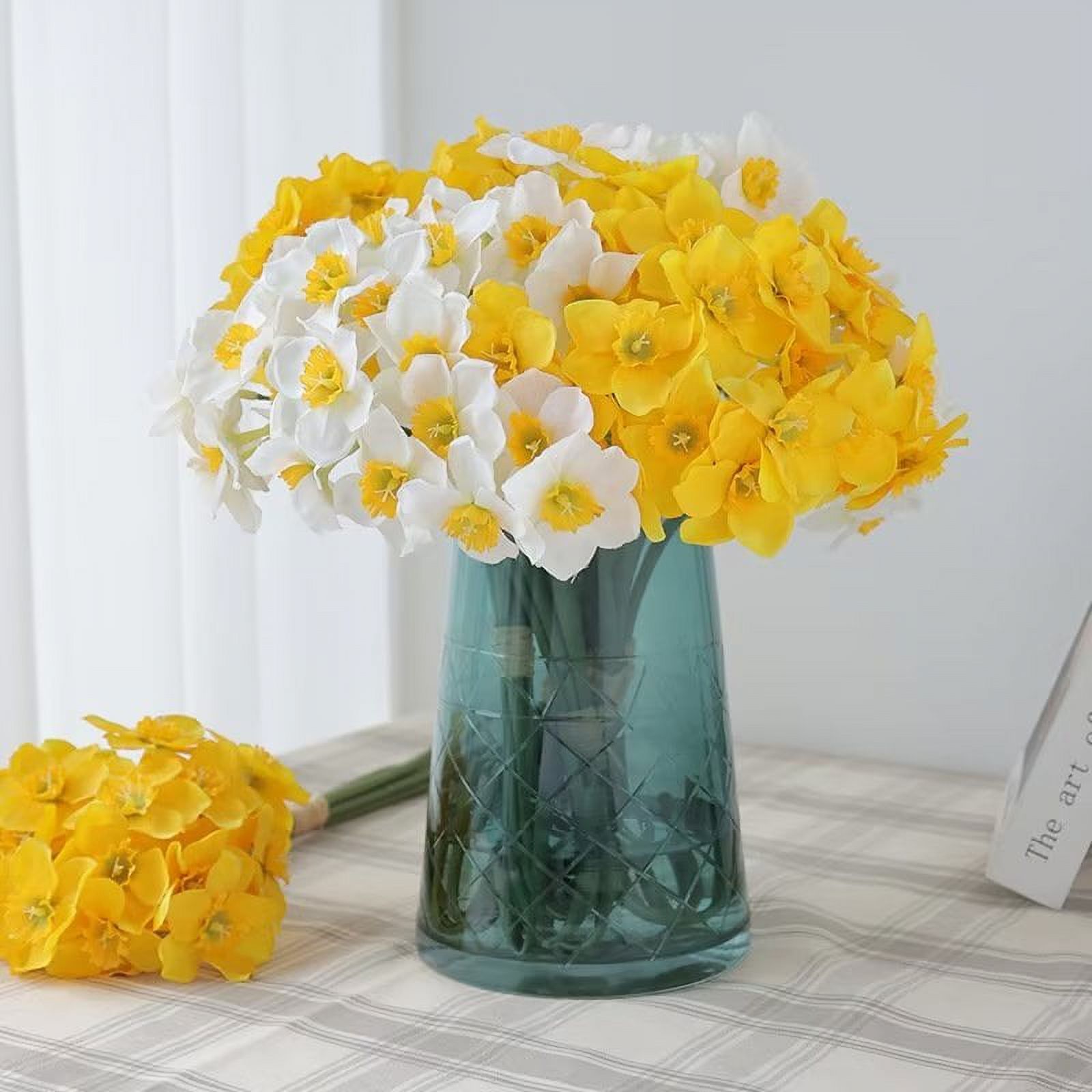 Wisdom 6pcs Artificial Daffodil Flowers Narcissus Spring Flower Fake