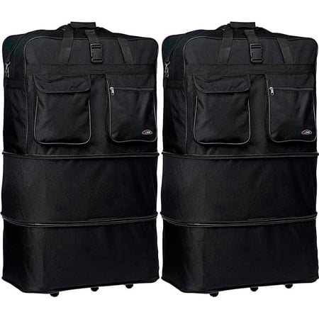 Wisdom Adult 10.00 Inches Rolling Wheeled Duffle Bag For Travel, Black