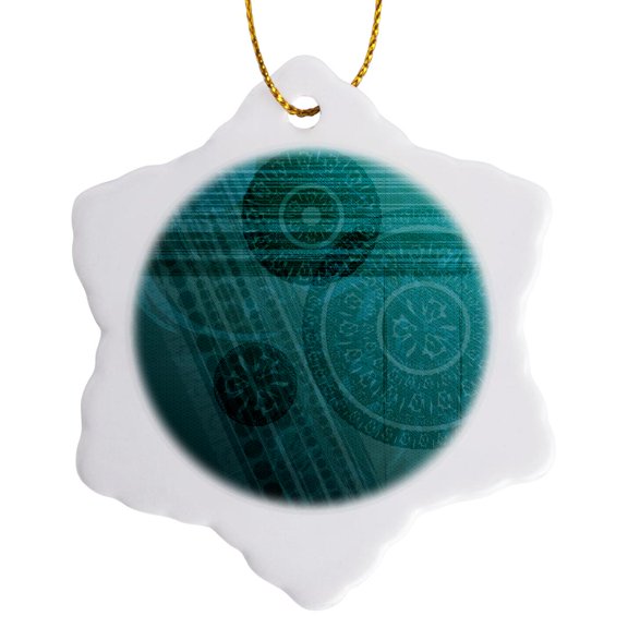 3drose, Wisdom – Blue Meditation Medallion, 3 inch Snowflake Porcelain Ornament