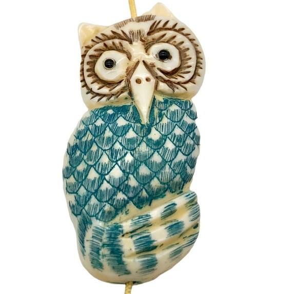Wisdom Carved Owl Bead | 49x23x8mm | 1 Bead |