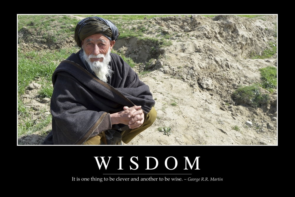 Wisdom Inspirational Quote and Motivational Poster Canvas Art - Stocktrek Images (34 x 23)
