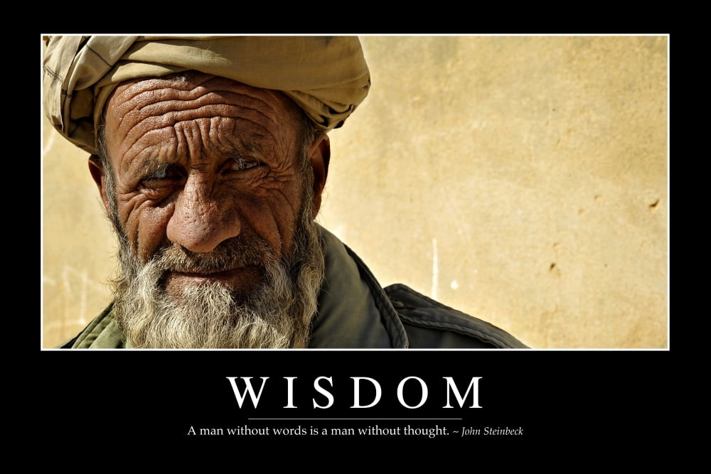Wisdom Inspirational Quote and Motivational Poster Canvas Art - Stocktrek Images (34 x 23)