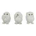 thumbnail image 1 of Wisdom Of The Forest See Hear Speak No Evil White Snowy Owls Mini Figurines Set, 1 of 9