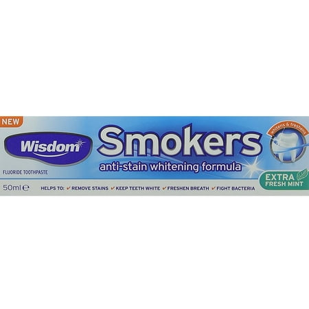 Wisdom Smokers Anti-Stain Whitening Toothpaste 50ml (Pack of 4)