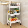 Wisdom Star 3 Tier Utility Rolling Cart, HeavyDuty Mesh Storage Cart