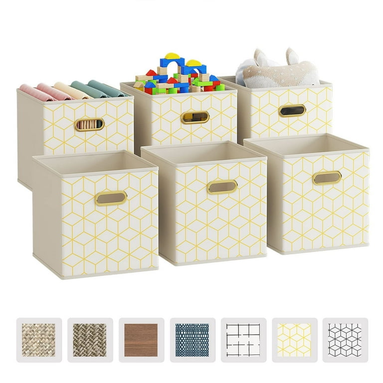 Fabric Storage Cubes with Handle, Foldable 11 Inch Cube Storage Bins, 6  Pack Storage Baskets for Shelves, Storage Boxes for Organizing Closet Bins